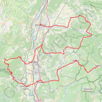 Trace GPS Montélimar - Nyons : Entre Drôme Provençale et Gorges de l'Ardèche, itinéraire, parcours