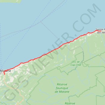 Trace GPS Matane - Sainte-Anne-des-Monts, itinéraire, parcours