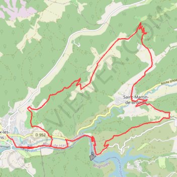 Trace GPS Gréoux les Bains, itinéraire, parcours