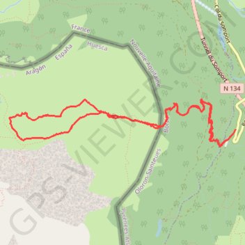 Trace GPS Lac d'Estaens depuis le Sansannet, itinéraire, parcours