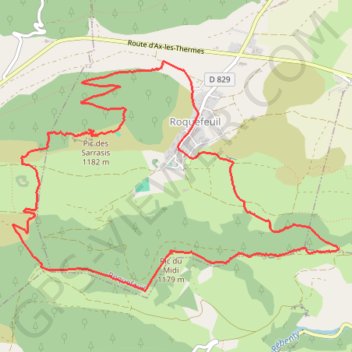 Trace GPS Par les Pics du Midi et des Sarrasis - Roquefeuil, itinéraire, parcours