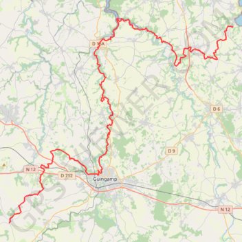 Trace GPS GR34A De Bréhec à Gurunhuel (Côtes-d'Armor), itinéraire, parcours
