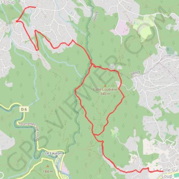 Trace GPS La Colle-sur-Loup - Tourrettes-sur-Loup, itinéraire, parcours