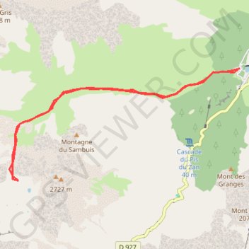 Trace GPS Col du Sambuis, itinéraire, parcours
