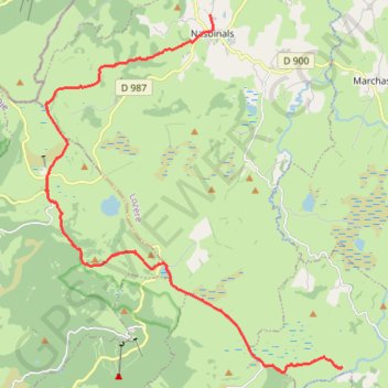 Trace GPS Tour des Monts d'Aubrac - Du refuge des Rajas à Nasbinals, itinéraire, parcours
