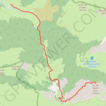 Trace GPS Pic de Males Ores - vallée d'Ossau - Raquette, itinéraire, parcours