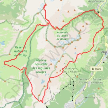 Trace GPS Tour des Aiguilles Rouges en 2 jours, itinéraire, parcours