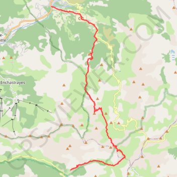 Trace GPS Traversée La Bayasse - Jausiers, itinéraire, parcours