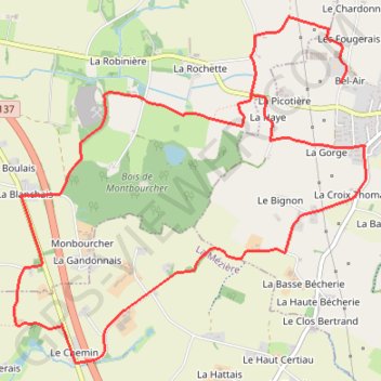 Trace GPS Circuit de Montboucher - Montreuil-le-Gast, itinéraire, parcours