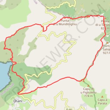 Trace GPS Bocca a Croce - Osani, itinéraire, parcours