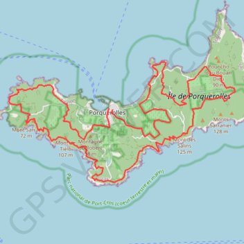 Trace GPS Trail de Porquerolles, itinéraire, parcours